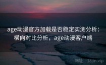 age动漫官方加载是否稳定实测分析：横向对比分析，age动漫客户端