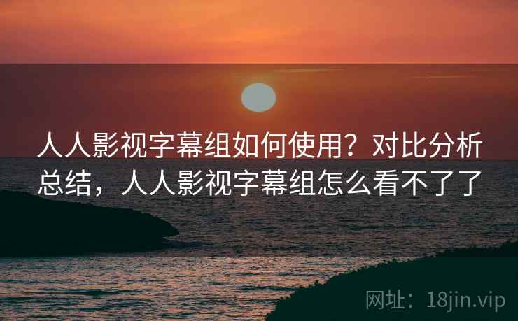 人人影视字幕组如何使用？对比分析总结，人人影视字幕组怎么看不了了  第1张