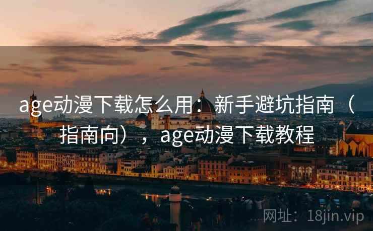 age动漫下载怎么用：新手避坑指南（指南向），age动漫下载教程  第1张