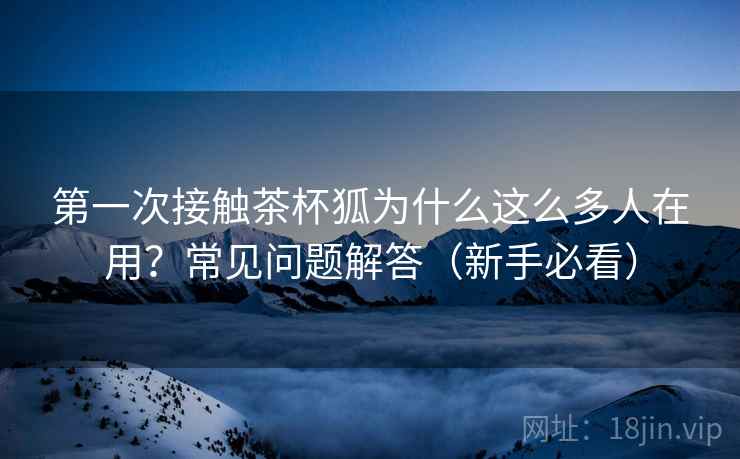 第一次接触茶杯狐为什么这么多人在用？常见问题解答（新手必看）  第1张