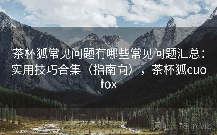 茶杯狐常见问题有哪些常见问题汇总：实用技巧合集（指南向），茶杯狐cuofox  第2张